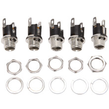 5 Pcs 5.5mmx2.1mm Power Jack Socket Female Panel Mount Connector