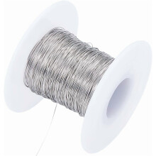 0,3 mm 28G roestvrijstalen knutseldraad, 100 m/328 ft op spoel voor het maken van sieraden, armbanden en oorbellen – zilver