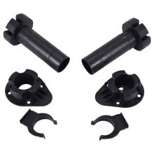 2x Plastic Adjustable Height Kitchen Cupboard Plinth Foot Leg Pair Black