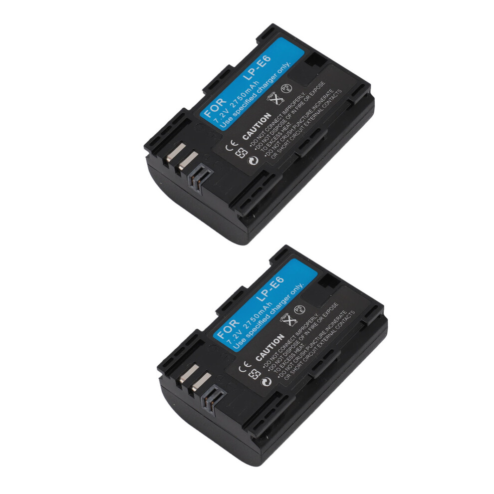 2pcs 2750mAh 7.2V Camera Battery For Canon EOS R5 R6 70D 80D 5D III IV