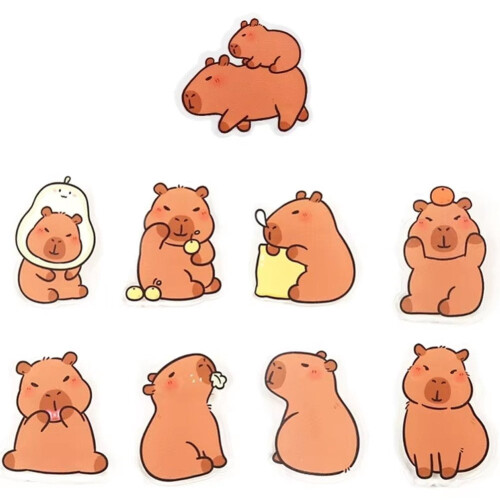 Capybara Brosje Akryl Lapel Pin9stk