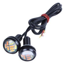 2 Pcs 12V 23Mm Dual Color Switchback 4014 12 Led Drl Eye Daytime Light