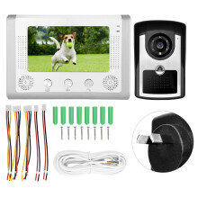 Système d'interphone vidéo avec sonnette et caméra de vision nocturne infrarouge, moniteur LCD 7 pouces, kit mains libres filaire, unité