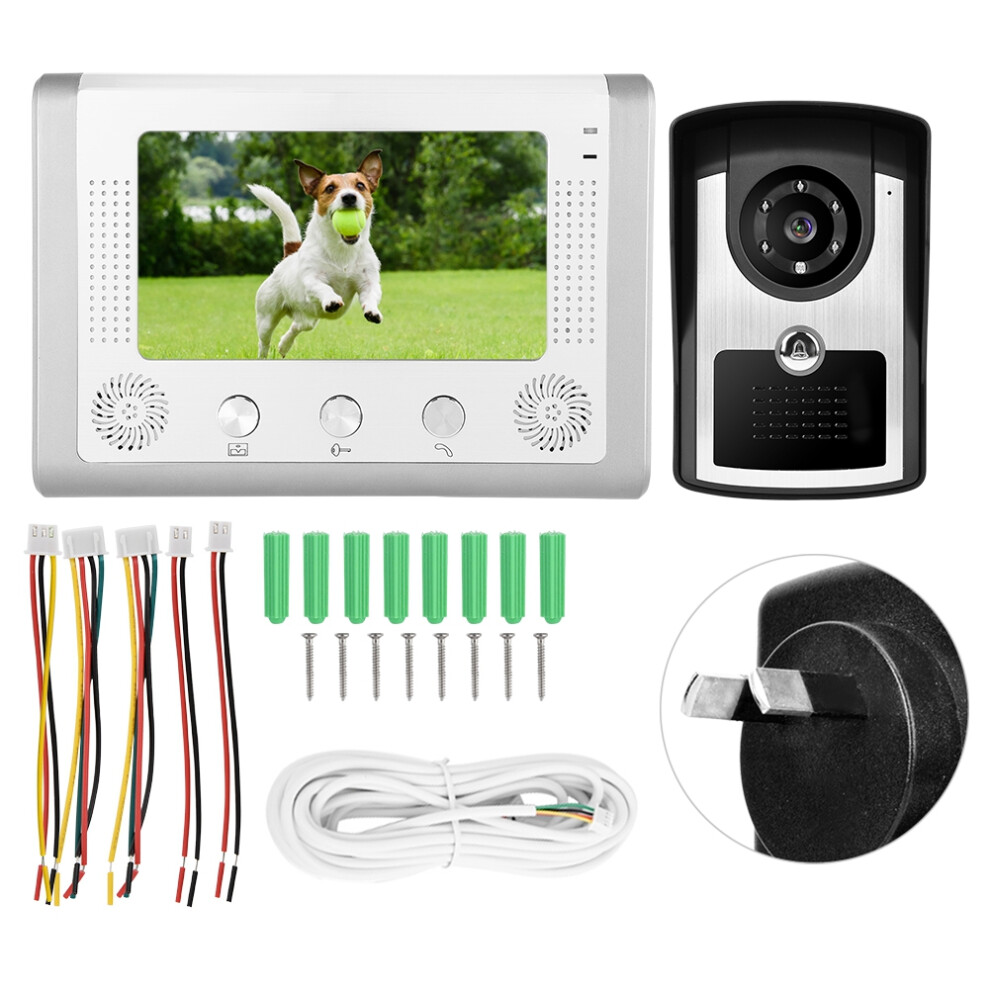 Ir Night Vision Camera Video Doorbell Intercom System7inch Lcd Monitor Handsfree Intercom Wired Video Doorphone Kits Rainproof Outdoor Unit For 9191629356652