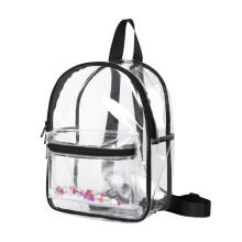 Waterproof Clear Backpack Transparent Design Stadium Approved Lightweight PVC Material Multi Pocket Storage with Adjustable Straps for School Travel