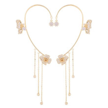 AAA Grade Cubic Zirconia Butterfly Tassel Earrings Hypoallergenic Non Piercing Design Dainty Butterfly Ear Cuffs Elegant Sparkle High Polish Finish