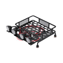 Dakbagagedrager met LED-lichtbalk voor Axial SCX10RC Crawler. Behuizing van aluminiumlegering voor extra authenticiteit. Duurzame constructie.