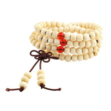Imitation rotes Sandelholz-Buddha-Perlenarmband mit chinesischem Knotenmotiv, Neu G3U9V7