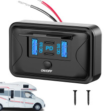 Adaptor auto cu priză de încărcare rapidă – Priză multiport portabilă compatibilă cu accesorii auto și de călătorie