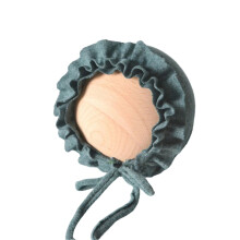 Soft Spandex Lace Trimmed Bonnet for Newborns 0-2 Month Baby Photography Hat Chin Tied Caps Enhances Elegances