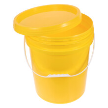 Large Yellow Plastic Bucket with Airtight Lid for Storage, Paint Preservation, and Multi-Purpose Use