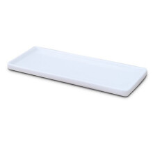 Plateau Rectangulaire en Céramique Assiette en Porcelaine Blanche Assiette Rectangulaire Rince-Bouche Plateau de Rangement Salle de Bain Salon