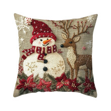 Housses de coussin de Noël en lin 45 x 45 cm