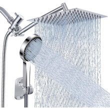 10" Adjustable High Rainfall Shower Combo with Handheld, Extension Arm & 60" Hose