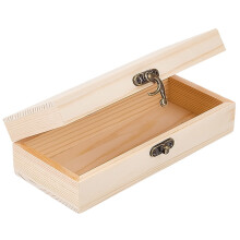 1 boîte en bois rectangulaire pour amandes blanchies, 18 x 8 x 5 cm