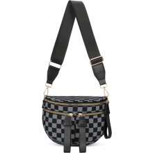 Ľadvinka s kockovaným vzorom - Dámske crossbody kabelky s kockovaným vzorom Ľadvinka s kockovaným vzorom (A04sivá)