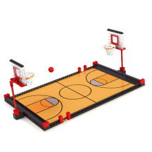 Basketbalveld bouwblokkenset, doe-het-zelf constructiespeelgoed met sportthema, compatibele blokkenset voor creatief bouwen
