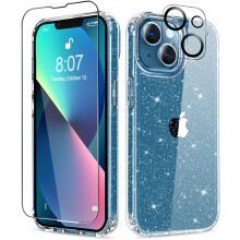 iPhone 13-skal med skärm- och kameraskydd, genomskinligt
