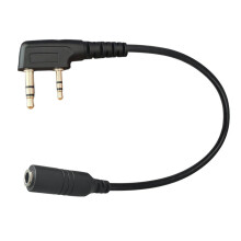 25cm Headphones Radio Adapter For K Type Two Pin Radios And 3.5mm Headsets With Microphone Support