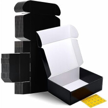 Scatole di spedizione in cartone ondulato nero, 12x9x4 pollici, set da 20