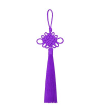 10 pcs 8.3 inch Handmade Silky Floss Chinese Tassel with Satin Silk Made Chinese Knots for Door and Car Handing Decoration,DIY Craft,Purple