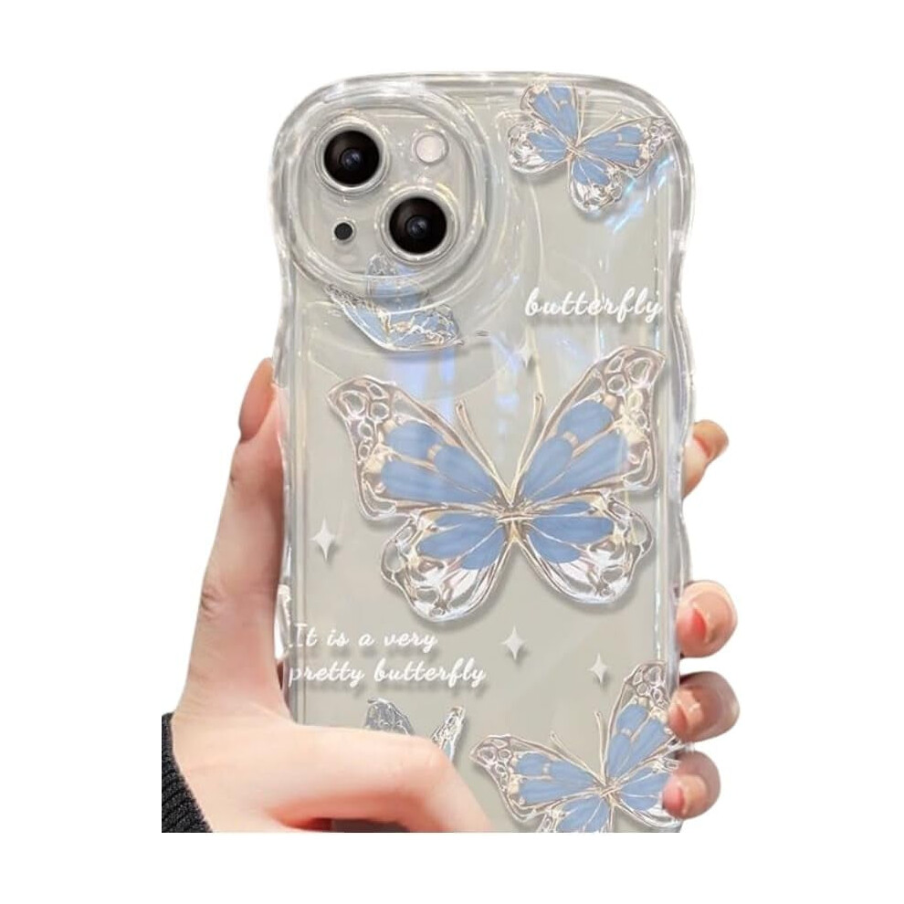 Wave Curl Butterfly Phone Case With Glitter/Chain Options, Girly Design Â Compatible With Iphone 15/14/13/12/11/Pro/Max/X/Xs/Xr/7/8 & Iphone 15 Pro 9422877945146