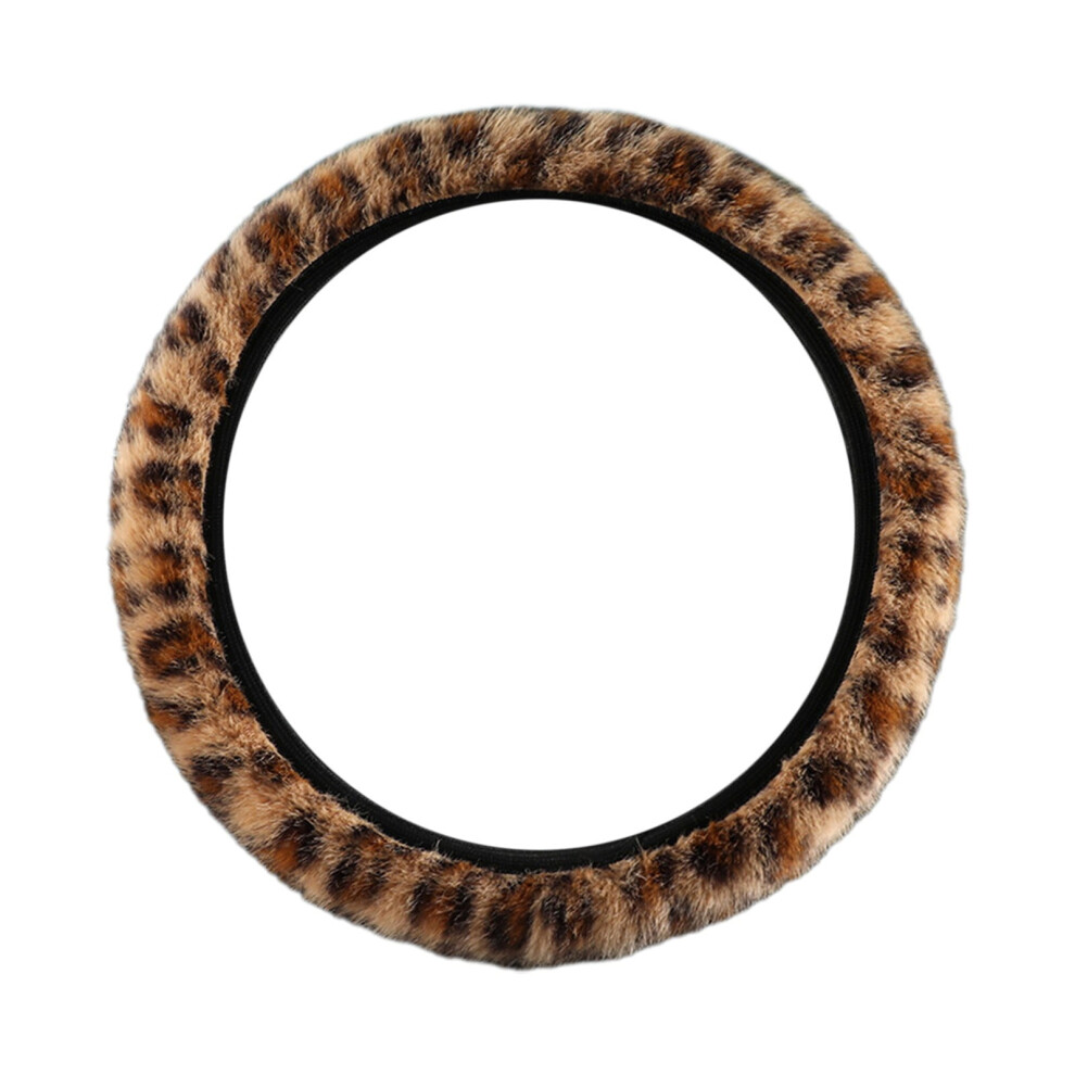 Winter Warm Elastic Steering Wheel Cover, Polyester Fleece Car Steering Wheel Cover Without Inner Ring, Universal Fit For Most Cars ( C/ ) Brown 9340959295074