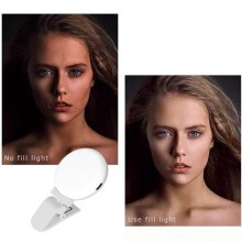 Rechargeable Selfie Ring Light, Portable Clip-on LED Light, Adjustable Brightness for Phone, Laptop, Makeup and Live Streaming