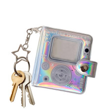 Porte-clés album photo portable rétro double face (1 pièce)