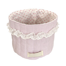 Panier de rangement cylindrique en tissu rose (1 pièce)