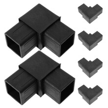 Raccord coudé à angle droit pour tube carré en plastique noir (lot de 6)