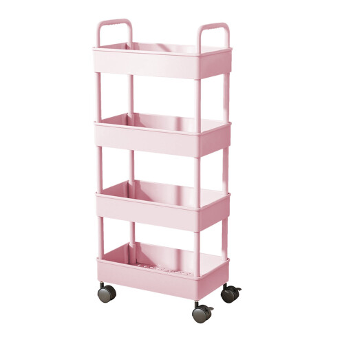 Bookcase with Wheels Floor Standing Storage Shelf 5 Shelves