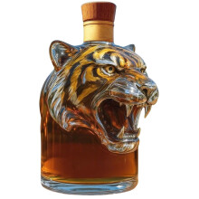 Tiger-Shaped 300ml Glass Whiskey Decanter – Unique 3D Design for Home Bar, Gift for Whiskey Lovers, Compatible with Standard Stopper