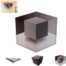 Autocollant d'angle à illusion d'optique 3D en forme de cube géométrique (1 pièce)