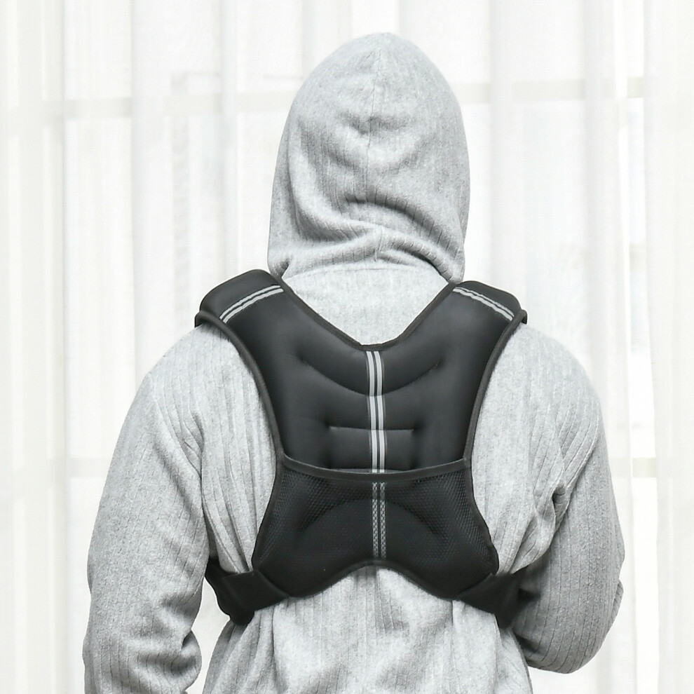 Homcom 8Kg Weighted Vest With Adjustable Straps, Pocket, Reflective Strips