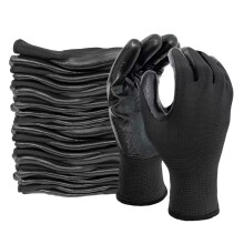 5 Pairs Cut Resistant Work Gloves, Sand Nitrile Coated, Touch Screen Compatible, for Mechanic/Gardening/Fishing/Boating (XL), compatible with iPhone