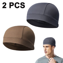 2 Pieces Mesh Dry-Fit Helmet Liner for Men Women Cooling Skull Cap Moisture Wicking Breathable Summer Head Beanie