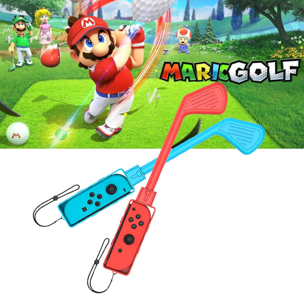 Golf Culb For Compatible With Nintendo Switch Joy-Con Controller, Sports Game Accessories For Mario Golf-Super Rush - 2 Pack (-Red) Blue/Red 9085618418462