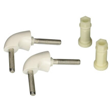 Kit di cerniere per sedile WC, 2 pezzi, colore bianco, con dadi
