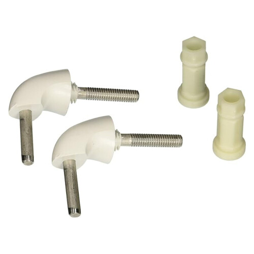 Kit di cerniere per sedile WC, 2 pezzi, colore bianco, con dadi