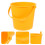 Yellow Beach Sand Bucket Portable Handle Plastic 1Set 1