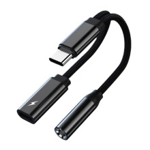 USB-C naar 3,5 mm audio- en oplaadadapter