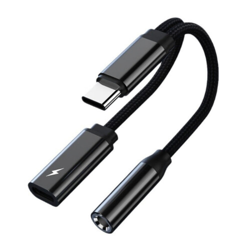 USB-C naar 3,5 mm audio- en oplaadadapter
