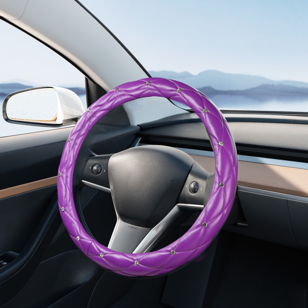 Studded Silicone Steering Wheel Cover, Thin & Lightweight, Universal Fit For 14.2-15.75" Wheels, All-Season Use 9085618418509