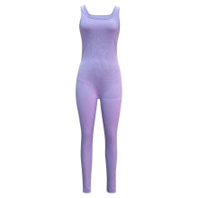 Női edzőruha, jóga, bordázott, testhezálló, egyrészes, tank top, leggings, romper