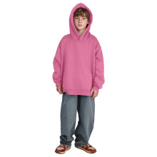 AWZXDE Boys Pullover Hoodie Thick Warm Washed Round Neck Long Sleeve Casual Sportswear With Side Pockets Boys Pullover Sweater Pink,7-8 Years