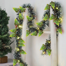 Battery Operated Christmas Tinsel Garland, Metallic Hanging Lights String, Glittering Twists Decor – Compatible with Holiday, Wedding & Party Decor