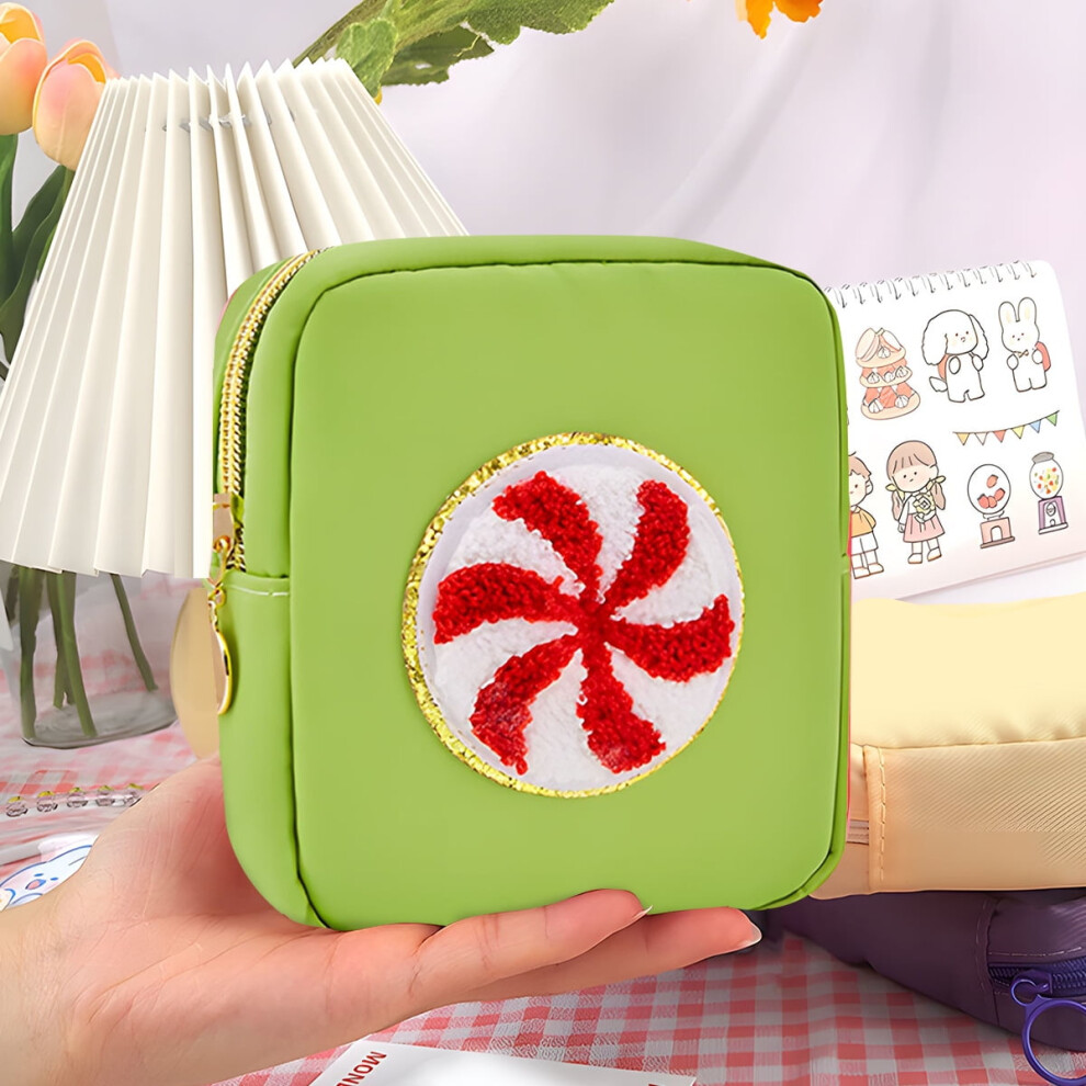 Preppy Patch Makeup Bag, Waterproof Travel Toiletry Organizer, Small Nylon Coin Purse â Compatible with Xmas Gifts for Women & Girls
