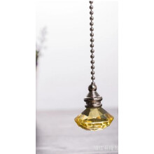 2-Pack Decorative Fan Chain Pulls with Crystal Pendants - Vintage Style Multi-Use Ceiling Fan and Light Pull Cords