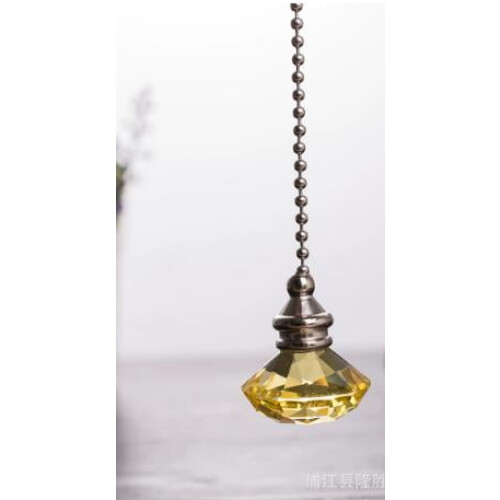 2-Pack Decorative Fan Chain Pulls with Crystal Pendants - Vintage Style Multi-Use Ceiling Fan and Light Pull Cords